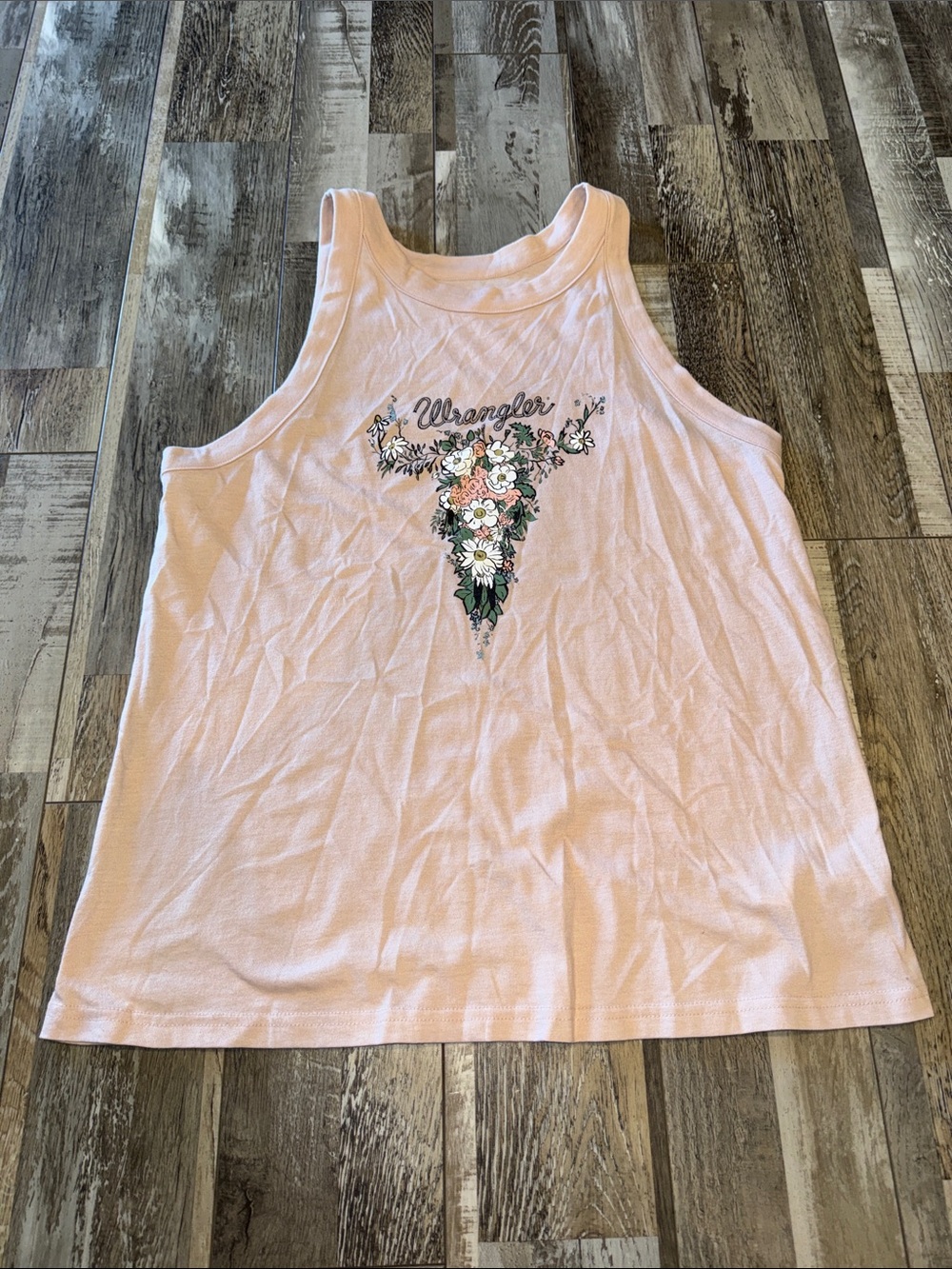 Wrangler Light Pink Floral Graphic Tank Top